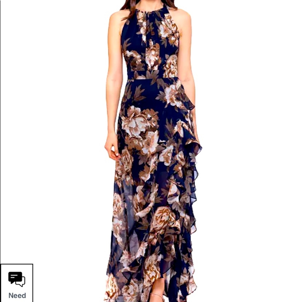 Betsy & Adam beautiful high neck long evening gown. In perfect condition.